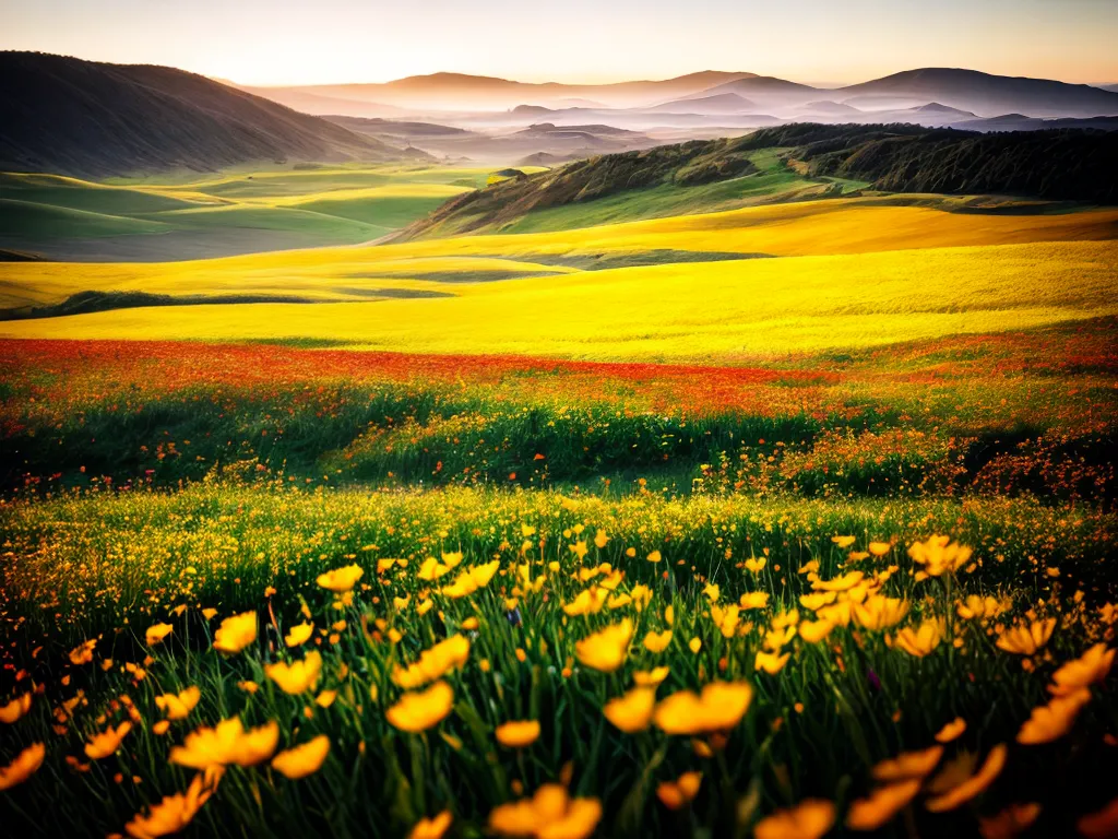 Vida 4 Fotos campo flores sol cores vibrantes