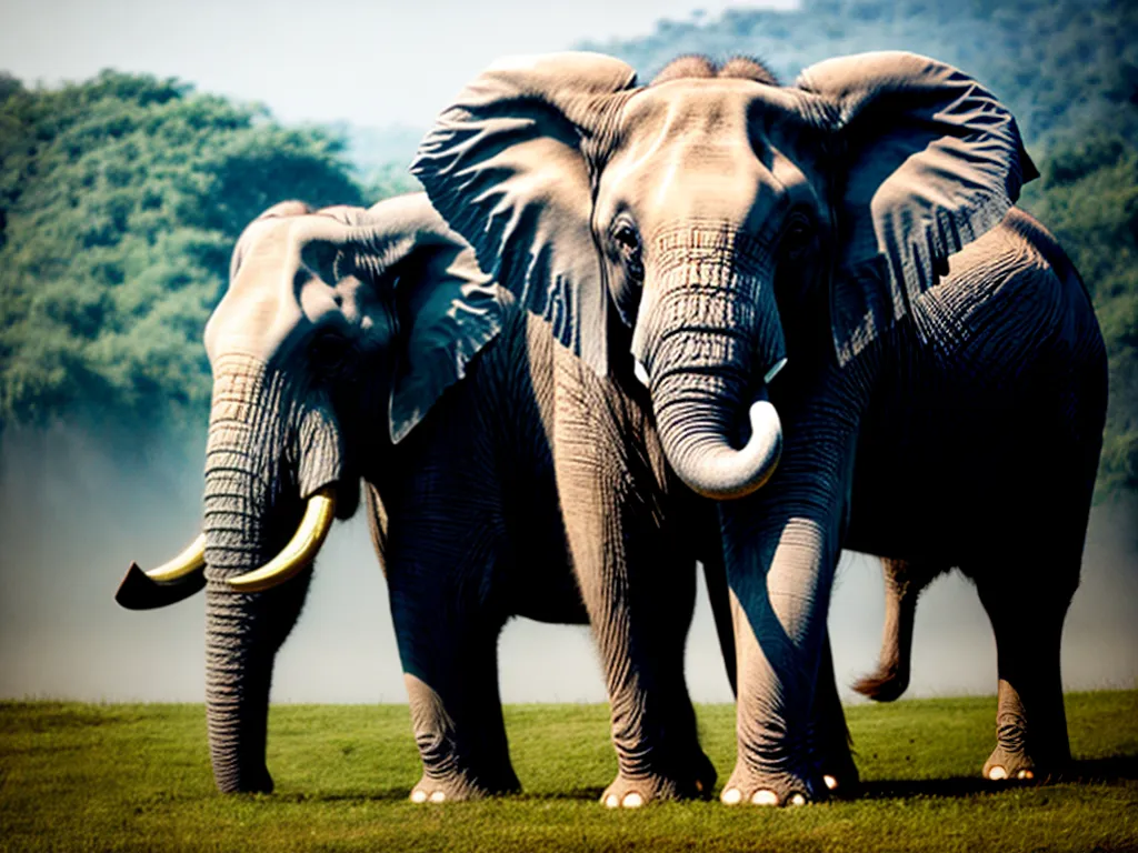 Fotos elefante selvagem majestoso natureza