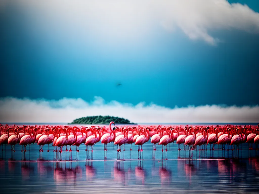 Fotos flamingos lago sereno graca beleza