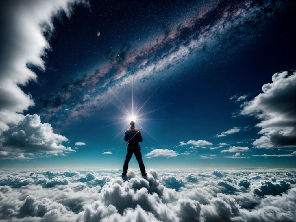 Fotos flutuando nuvens porta misterio