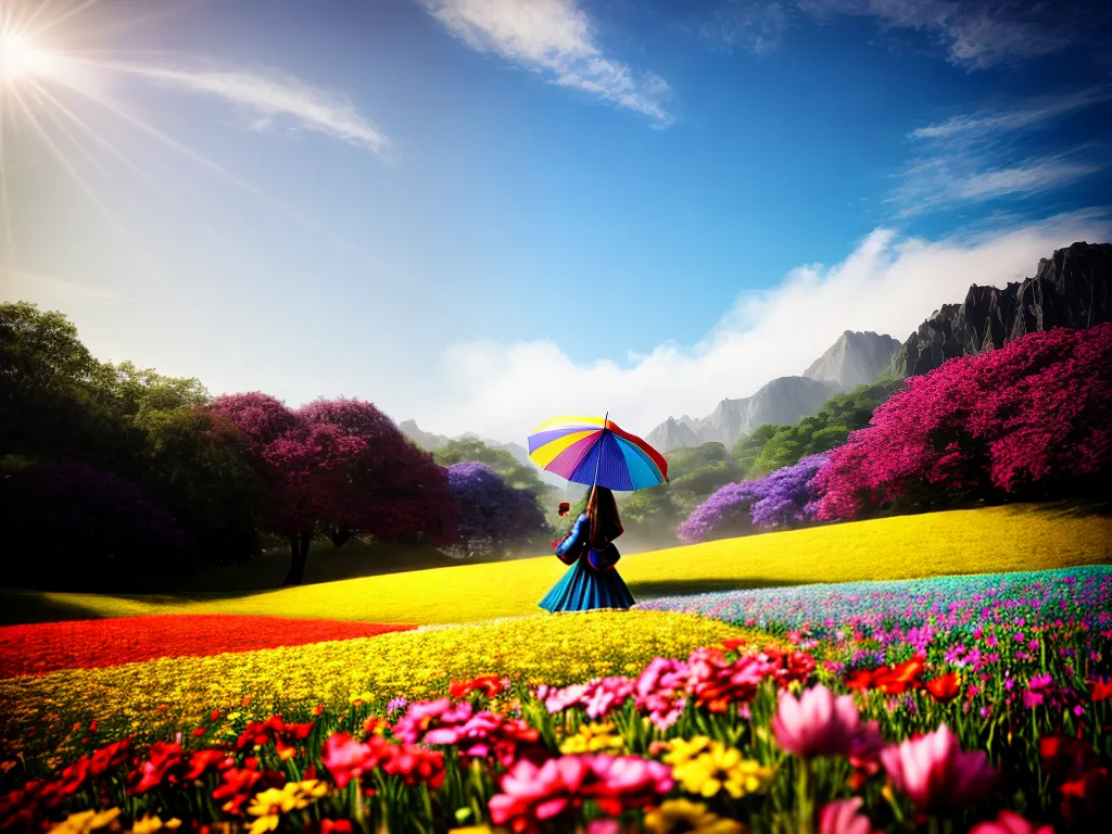 sonhos com Guardachuva 4 Fotos guarda chuva colorido campo flores