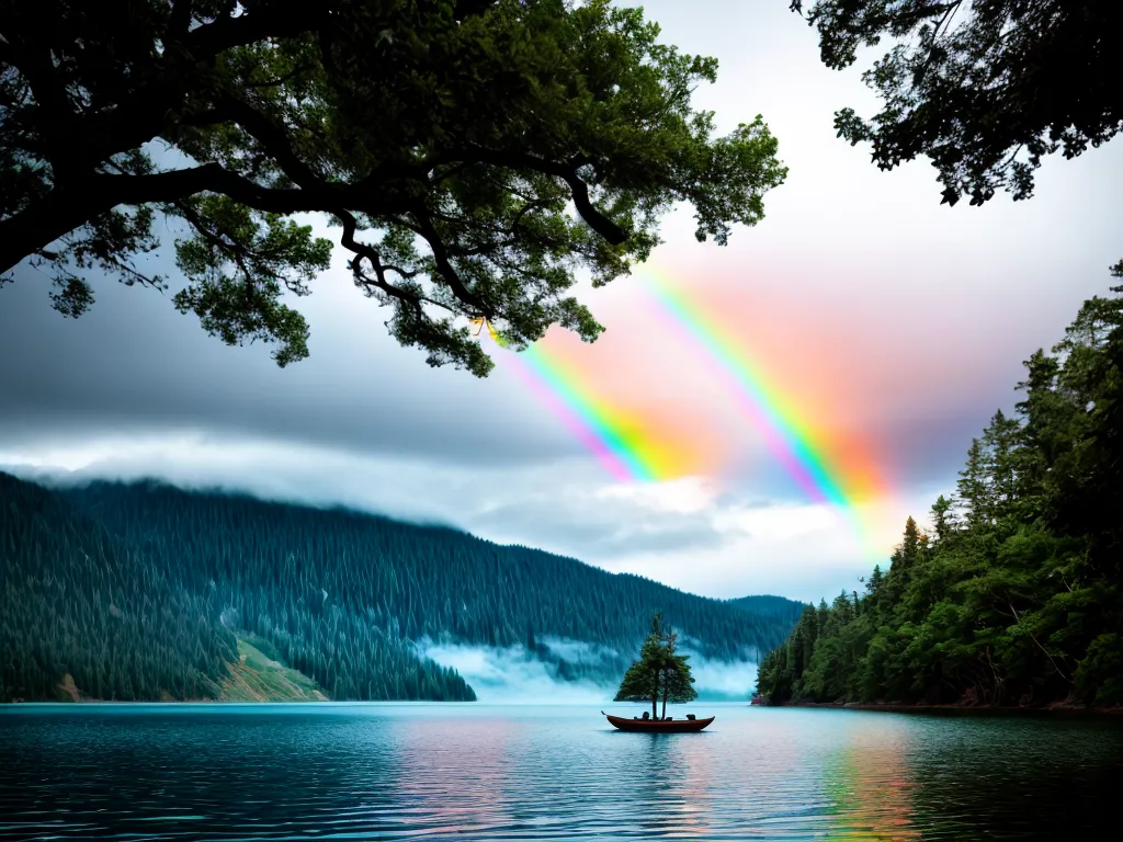 Fotos lago sereno natureza arco iris bicicleta