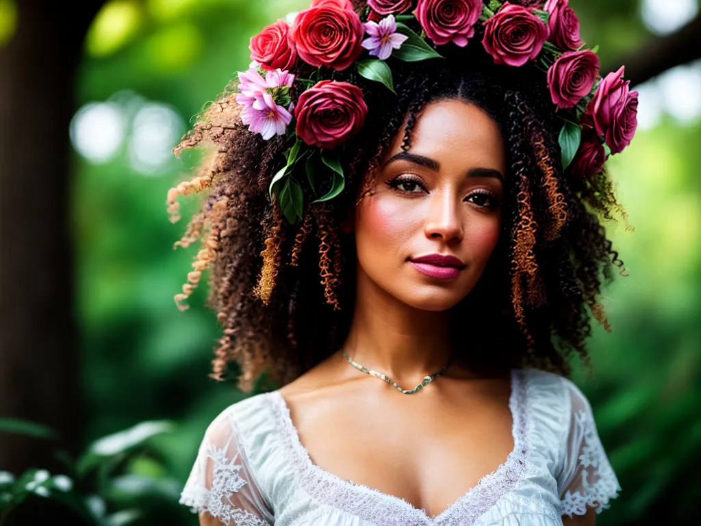 Fotos mulher cachos flores sonhos