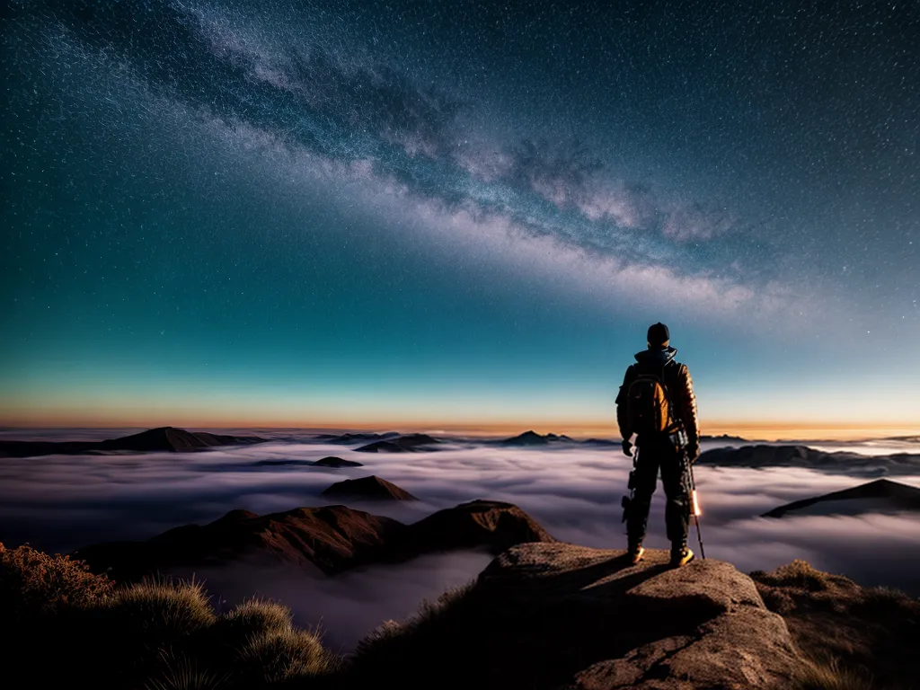 Visões Além da Imaginação: Desvende o Mistério dos Sonhos 6 Fotos paisagem estrelada plataforma flutuante porta luminosa