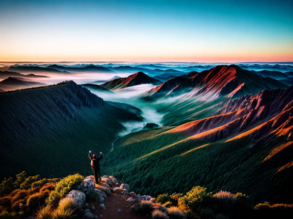 sonhos? 6 Fotos pessoa montanha por do sol baloes
