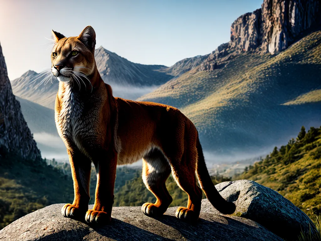 Fotos puma majestoso montanha forca