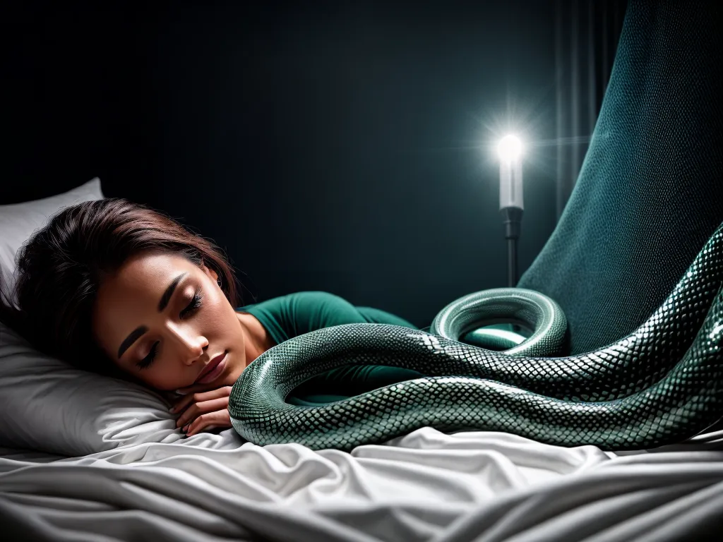 Fotos sonho misterioso cama serpente luar
