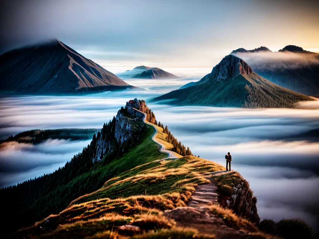 Fotos sonho montanha nuvens luz