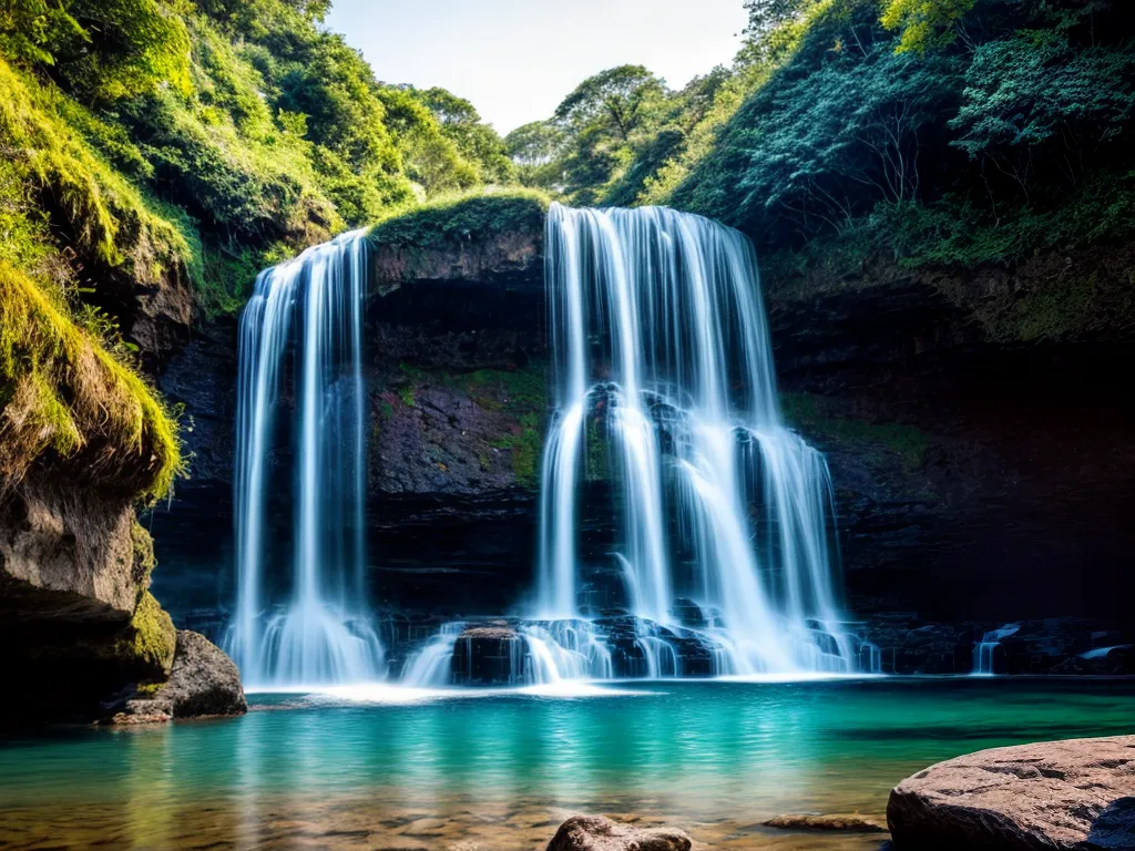 Fotos cachoeira verdejante majestosa deslumbrante