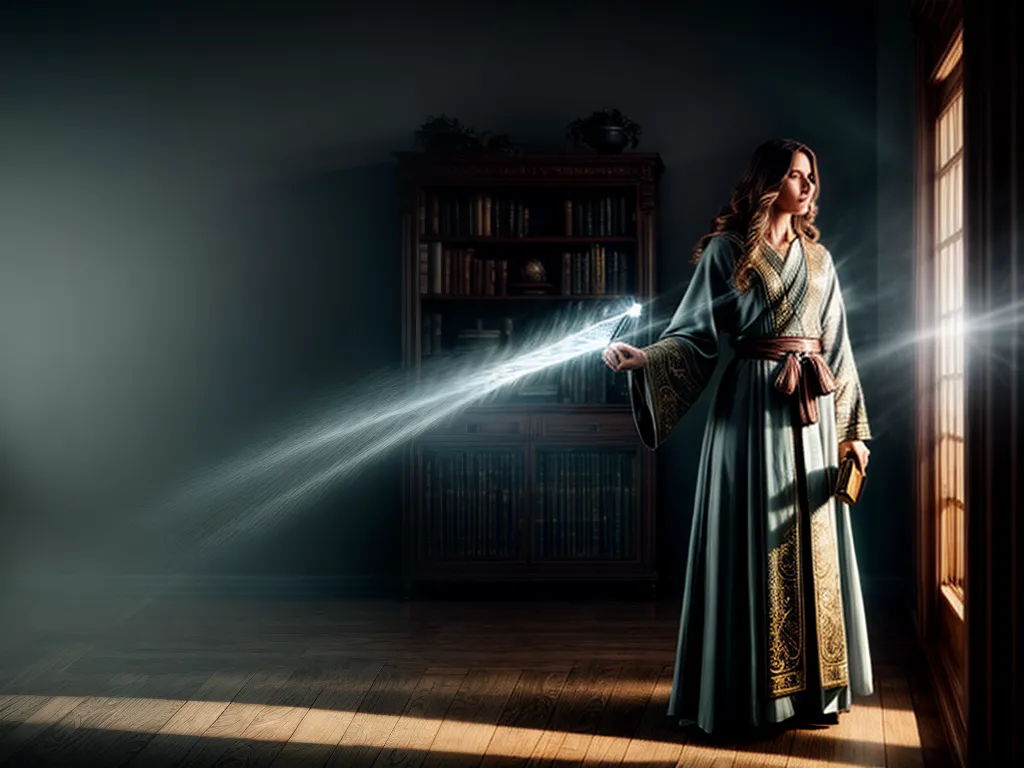 Fotos cena mistica pessoa livros encantamento