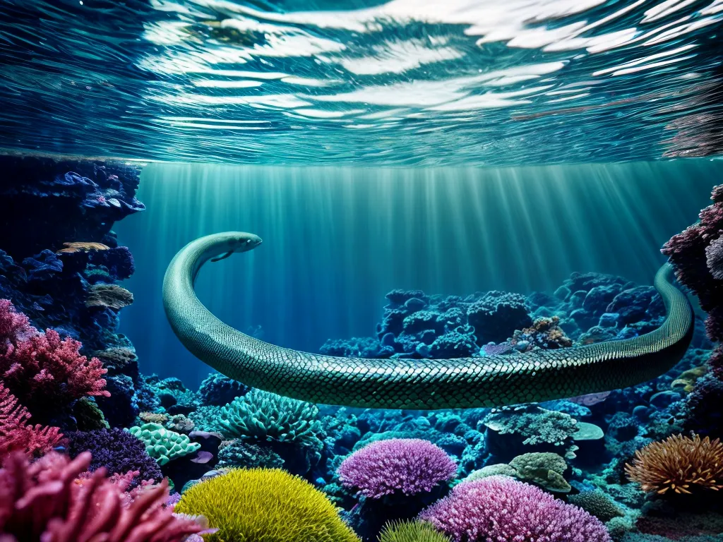 Fotos cena subaquatica serpente agua