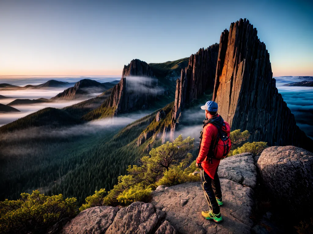 Fotos explorador montanhas desafiadoras