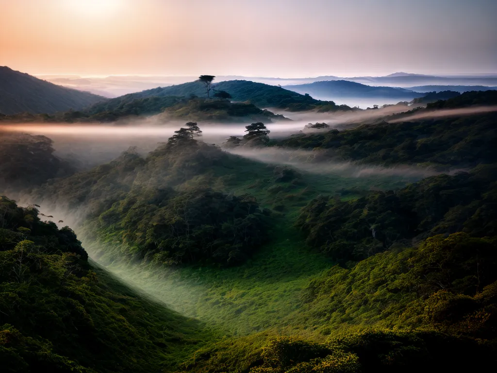 Fotos floresta misteriosa raios sol