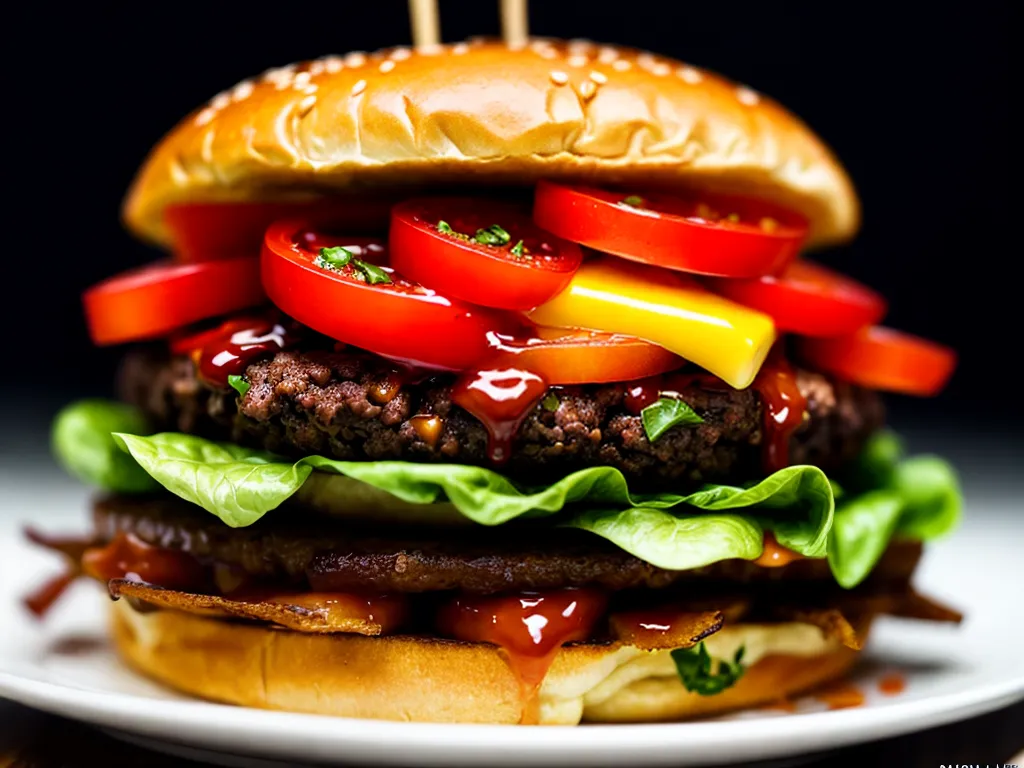 Descubra o Significado de Sonhar com Lanches 4 Fotos hamburguer suculento camadas queijo