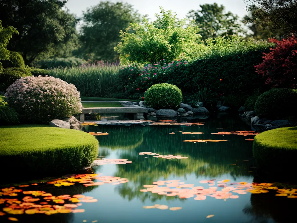 Descubra o significado de sonhar com Harmonia e Equilíbrio 6 Fotos jardim pond paz harmonia