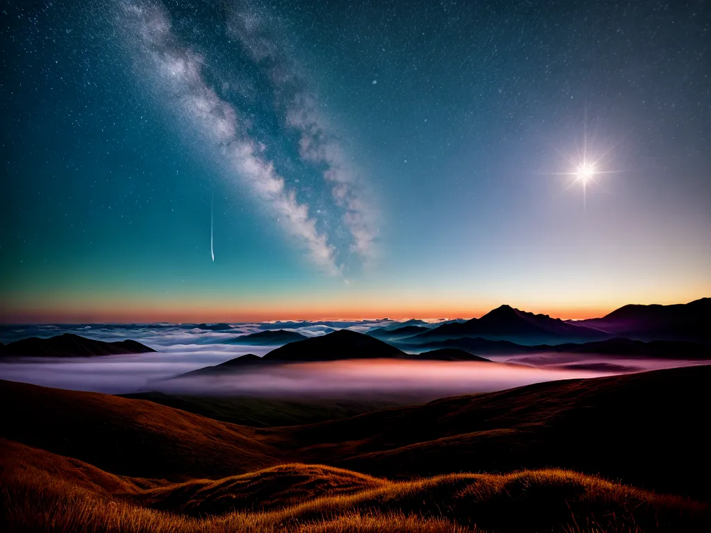 Fotos lua crescente ceu estrelas misterio 1