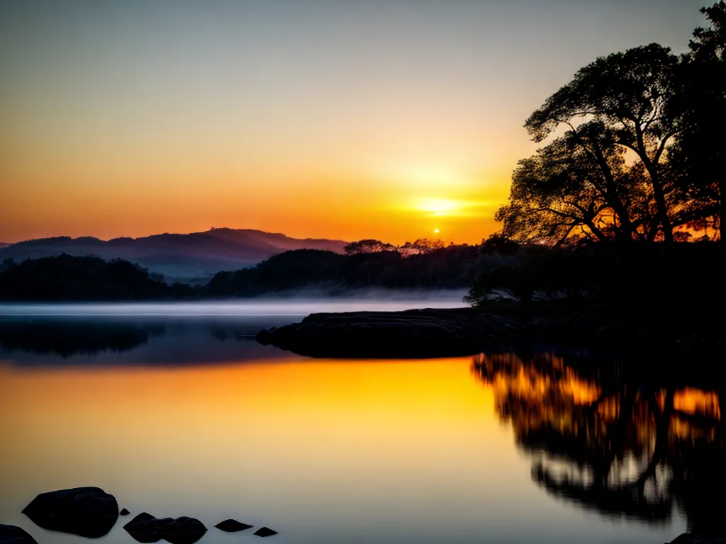 Descubra o Significado de Sonhar com Renascimento e Rejuvenescimento 5 Fotos nascer do sol lago sereno renovacao