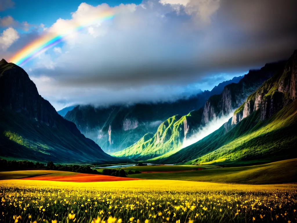 Fotos paisagem montanhas arco iris natureza
