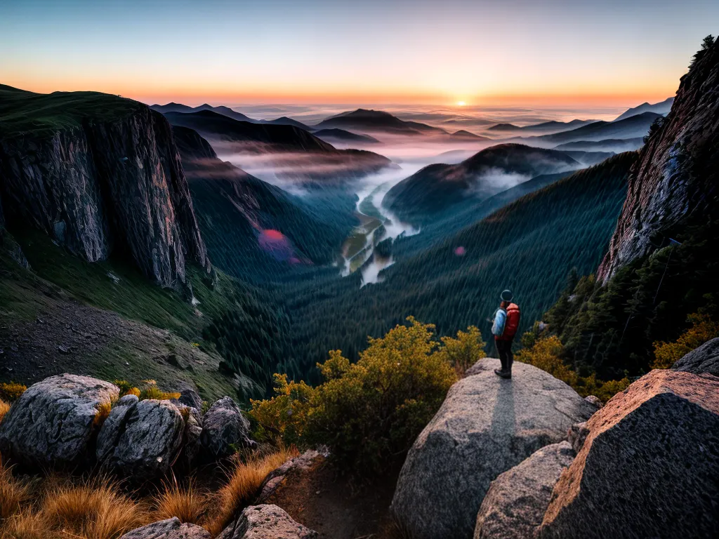 Fotos pessoa no topo montanha por do sol
