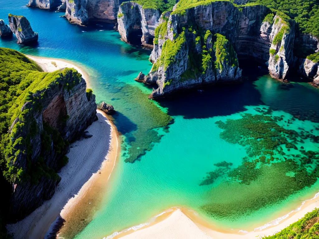 Fotos praia escondida aerea aguas turquesa