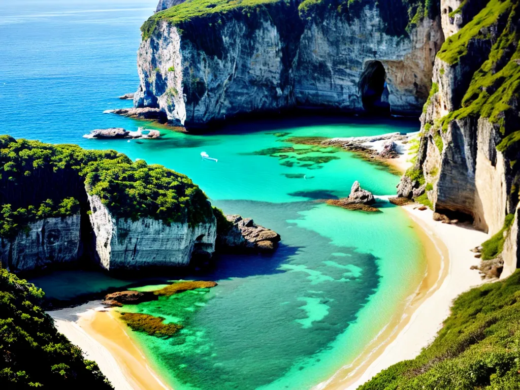 Fotos praia paraiso escondido cliffs aguas turquesa 1