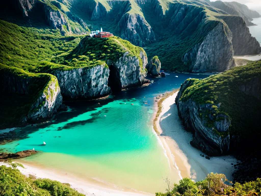 Fotos praia secreta aerea aguas turquesa