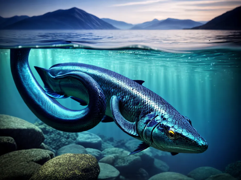 Fotos serpente aquatica mistica azul