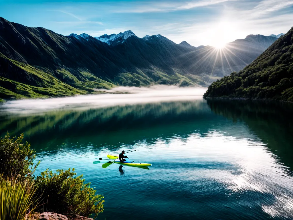 Fotos sonho esportes aquaticos lago paddleboard