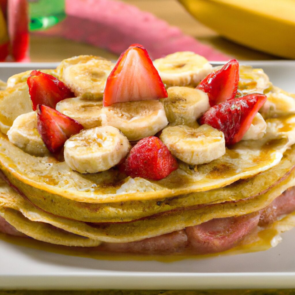 Receita de Panqueca de Banana Light com Morangos