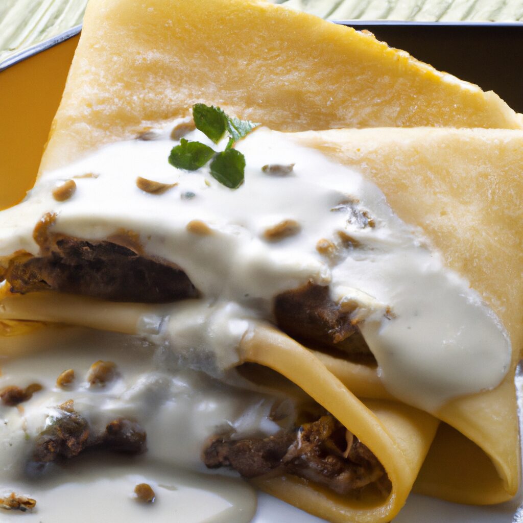 Receita de Panquecas de Carne com Molho Branco