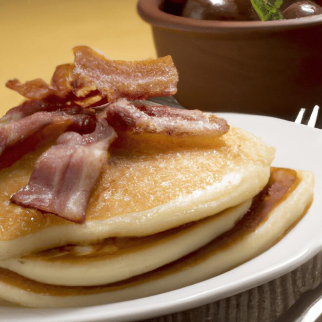 Receitas de Panquecas de Queijo e Presunto e Bacon