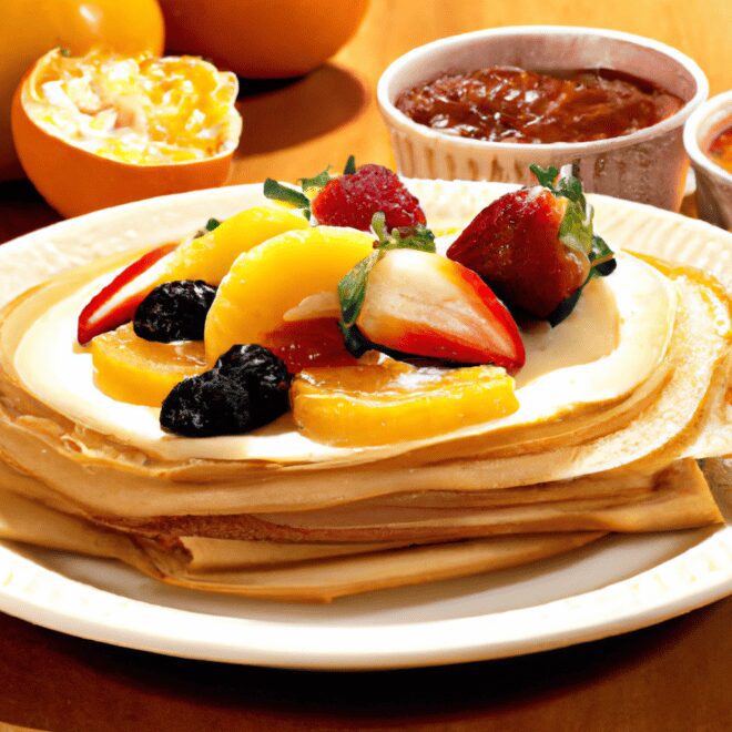 Receitas de Panquecas Doces Recheio com Frutas