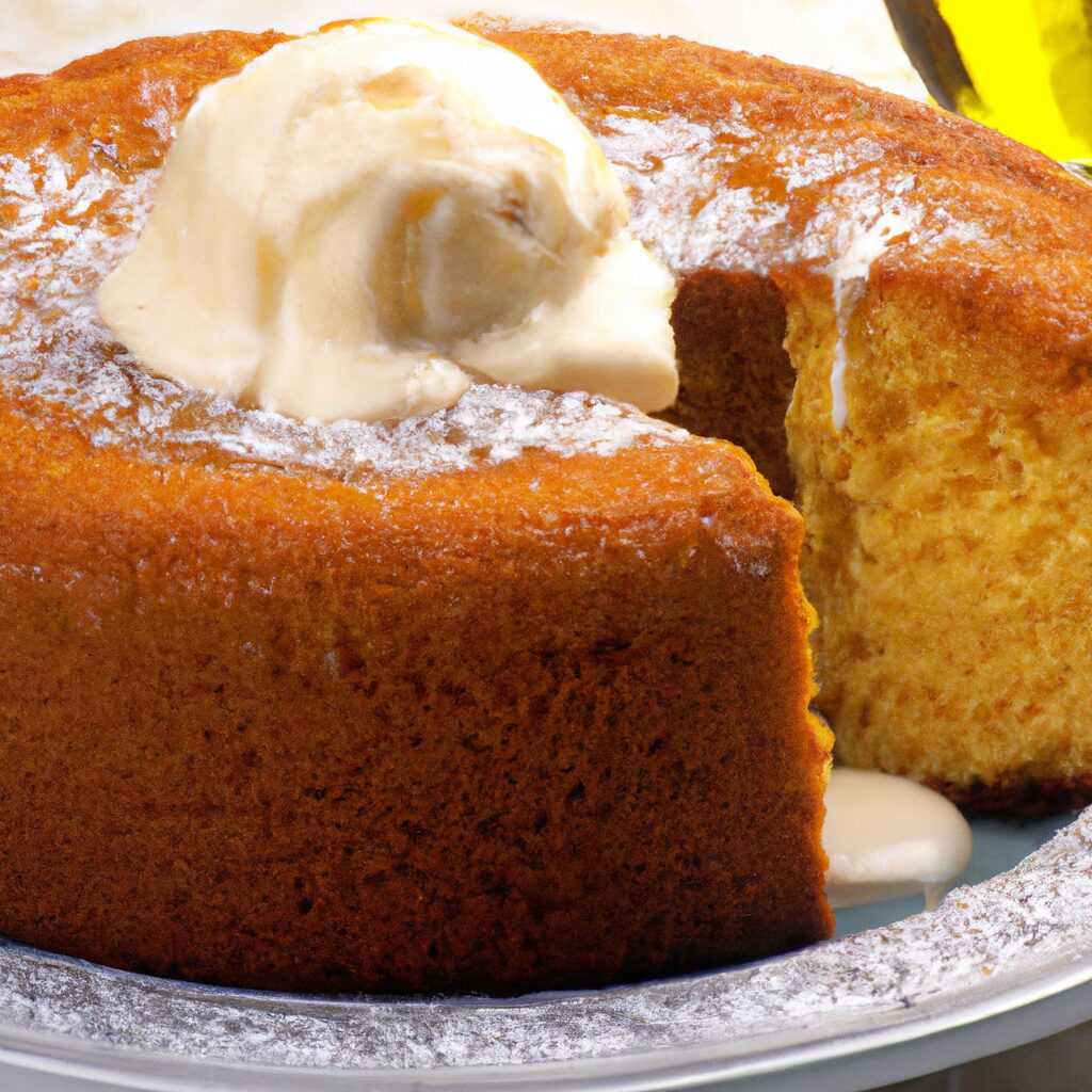 Receita de bolo para comer com sorvete de creme