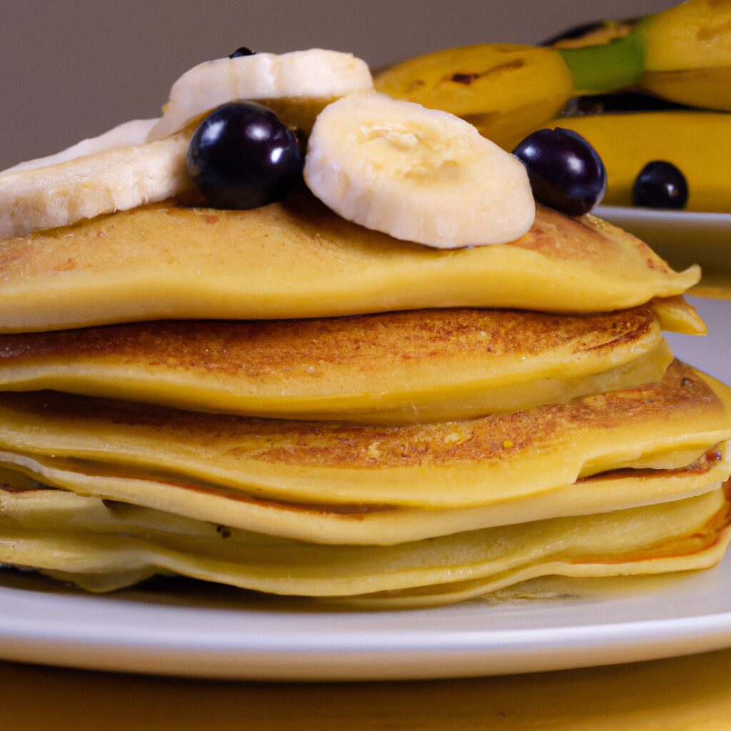 Receita de Panqueca de Banana e Mirtilos com 5 Ovos