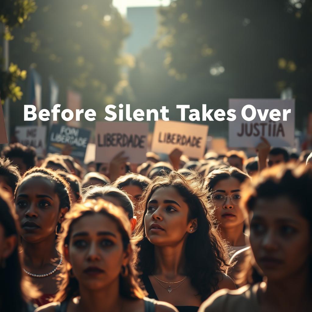 Pessoas marchando em uma parada do orgulho, com bandeiras coloridas ao fundo.