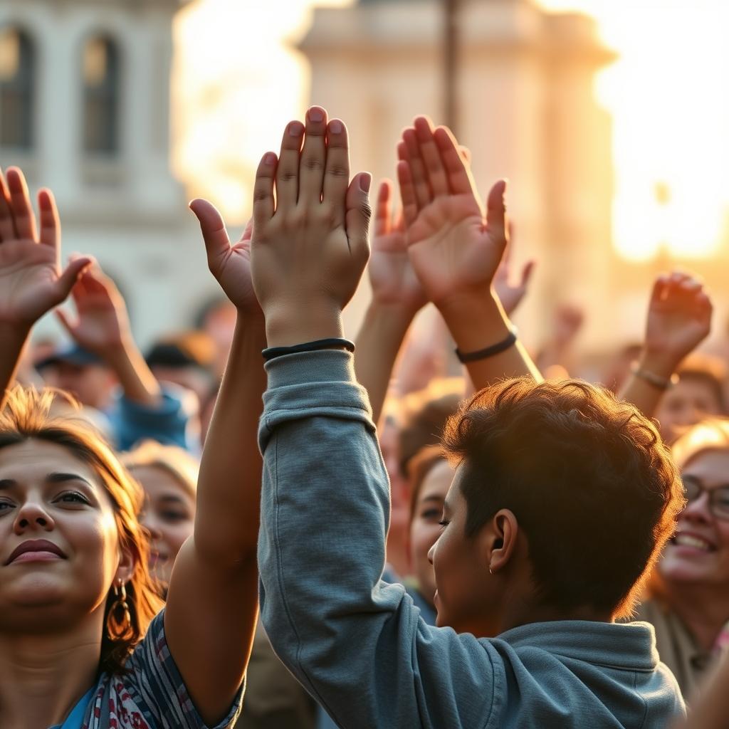 Pessoas participando de uma reunião comunitária, debatendo ideias ativamente.