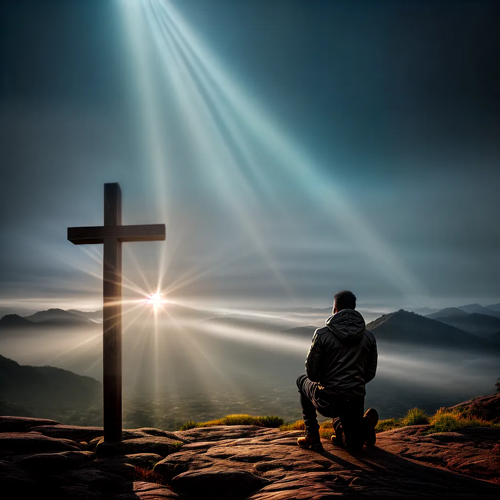 Fotos adoracao cruz raios luz paz 1