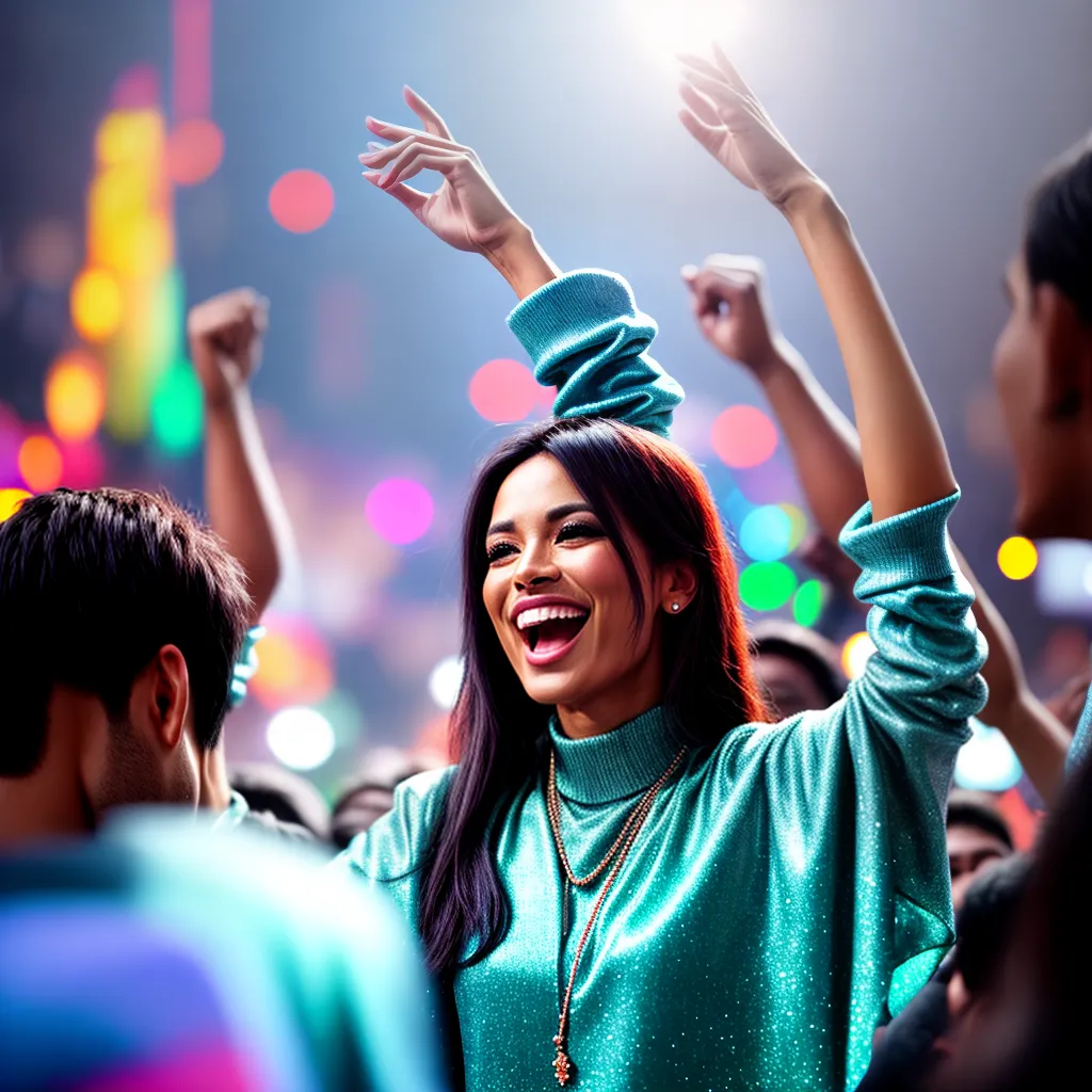 Fotos adoracao grupo luzes coloridas alegria