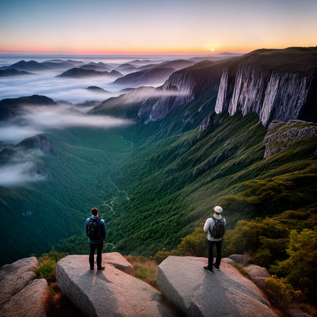 Fotos adoracao por do sol penhasco