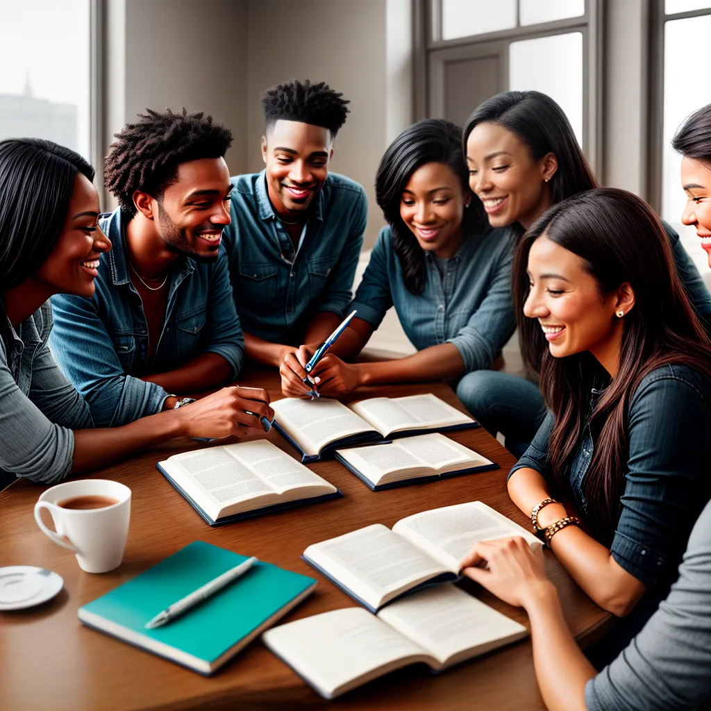 Fotos amigos mesa biblia discussao fe
