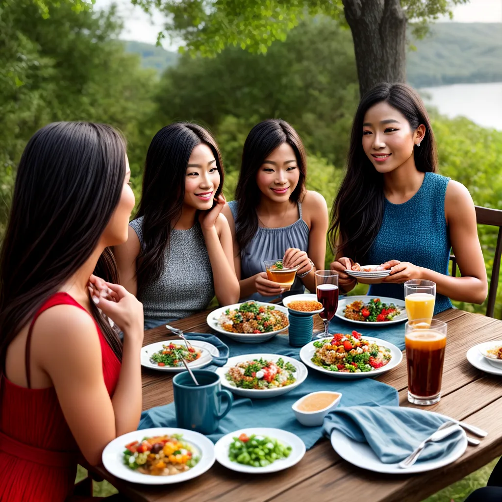 Fotos amigos mesa refeicao viagem