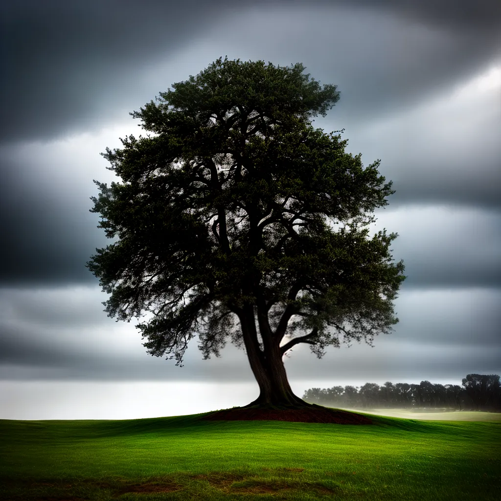 Fotos arvore firme ceu tempestade fe