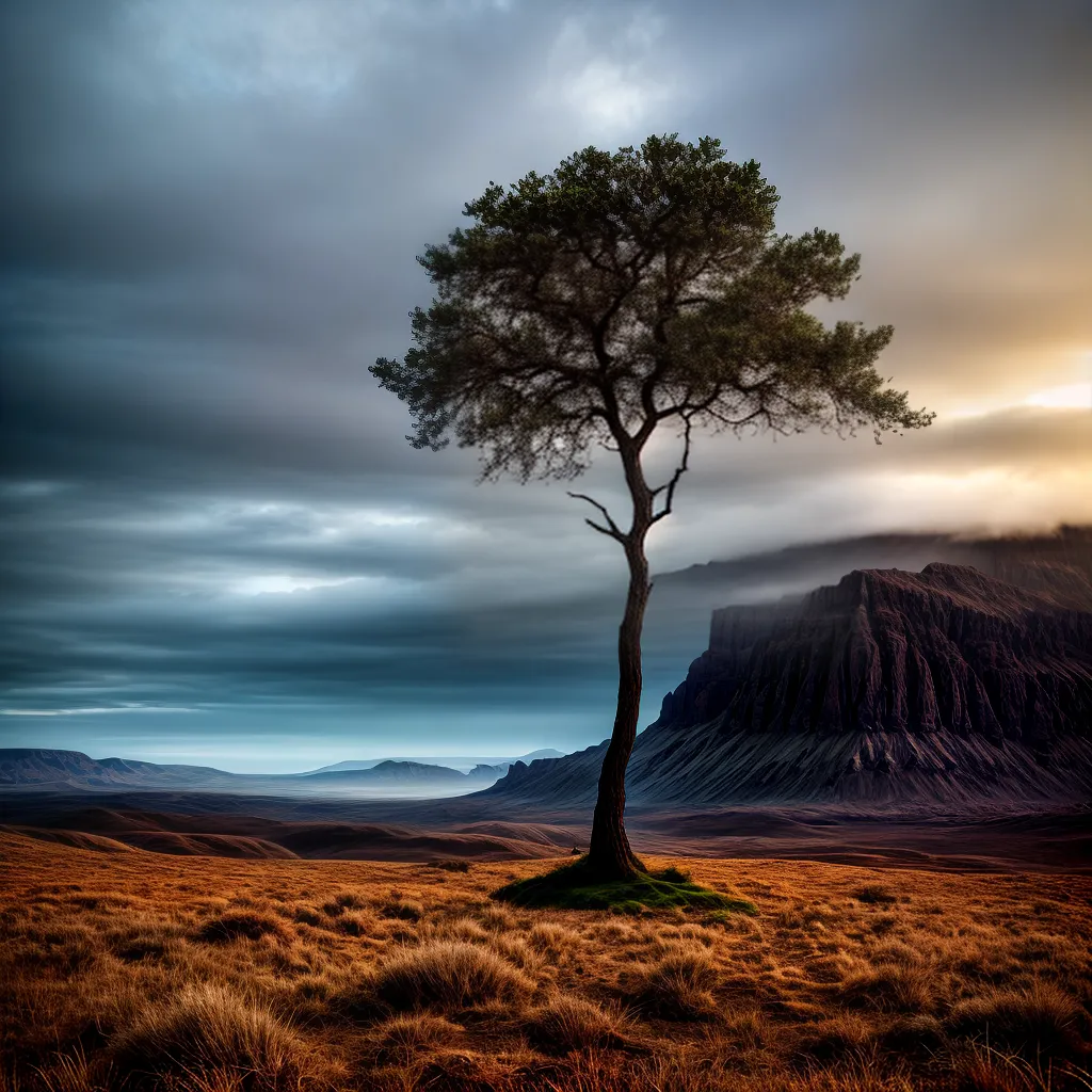 Fotos arvore solitaria tempestade sofrimento