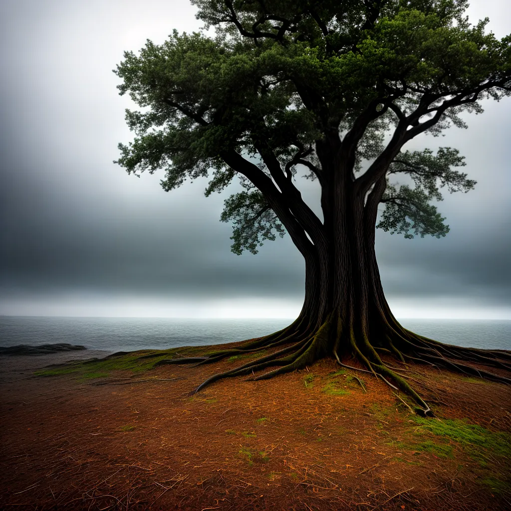 Fotos arvore tempestade raiz forte