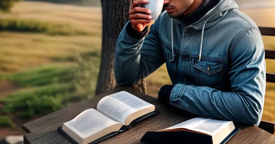 Fotos biblia cafe leitura oracao