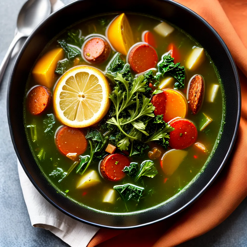 Fotos caldo verde sopa portuguesa chorizo