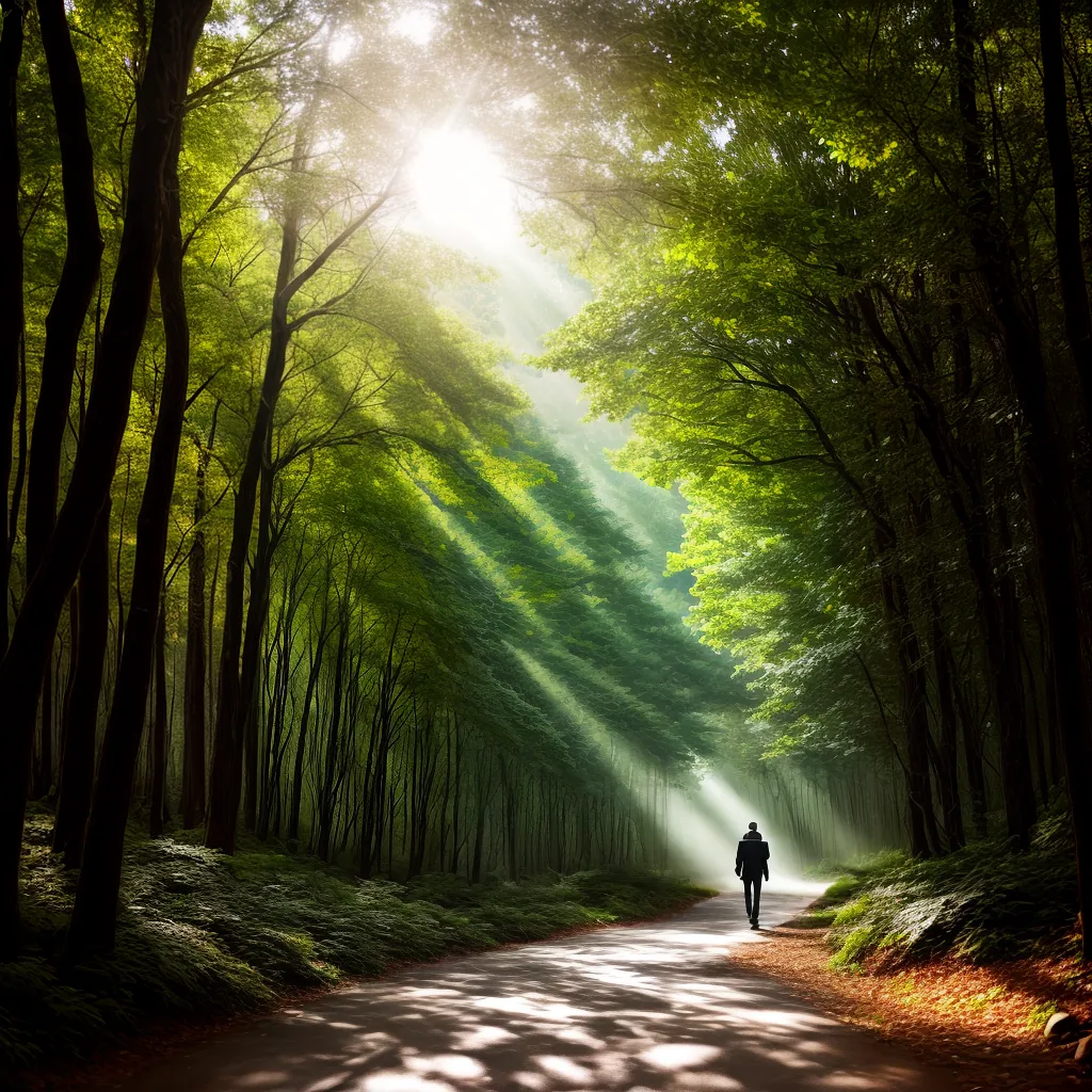 Fotos caminhada floresta luz espiritualidade