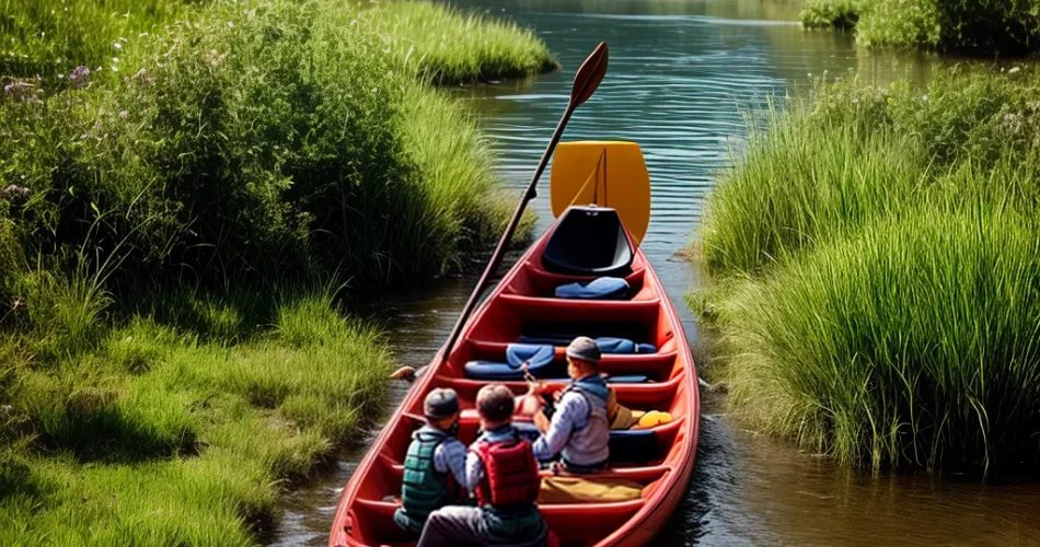 Fotos canoagem familia rio sol flor