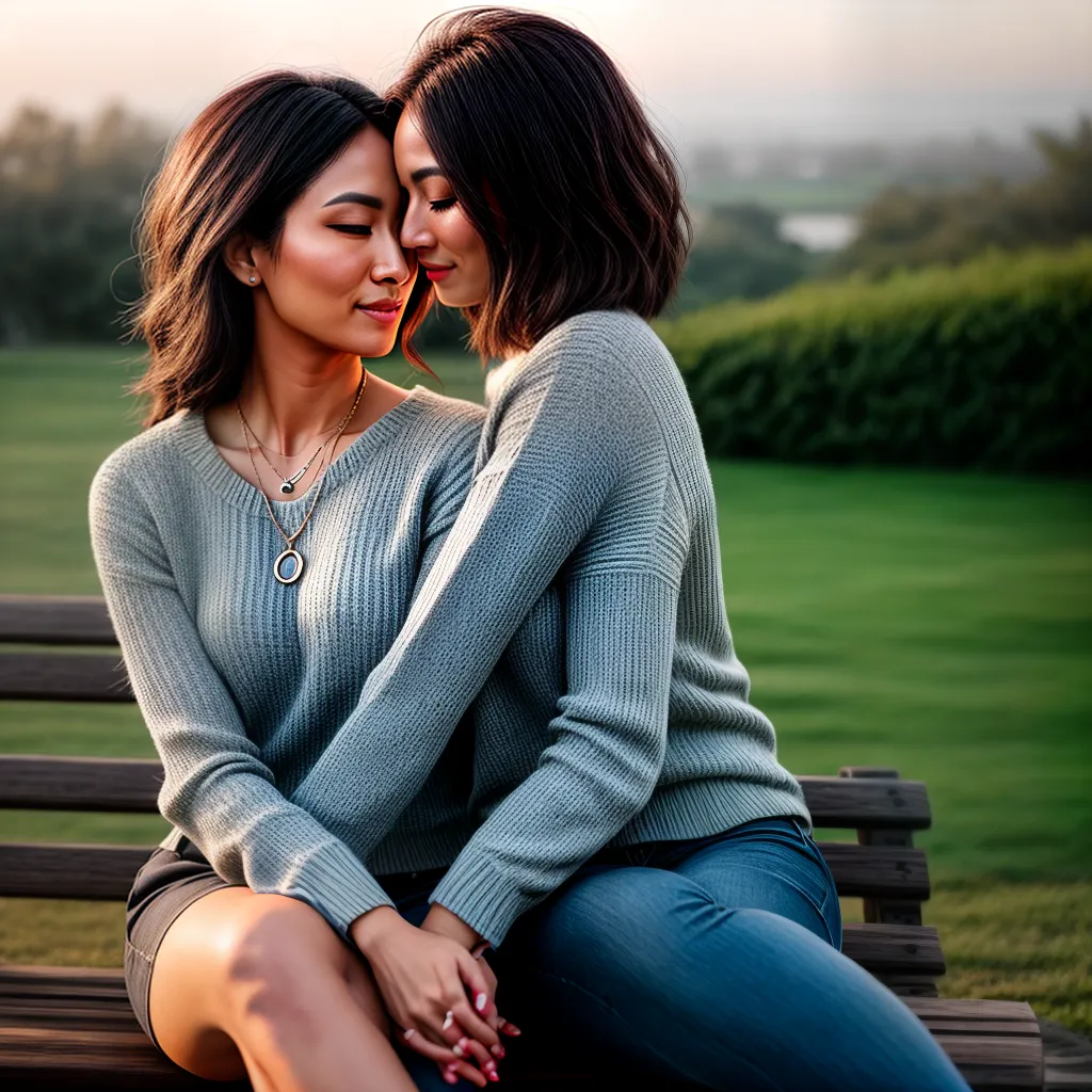 Fotos casal banco parque por do sol 2