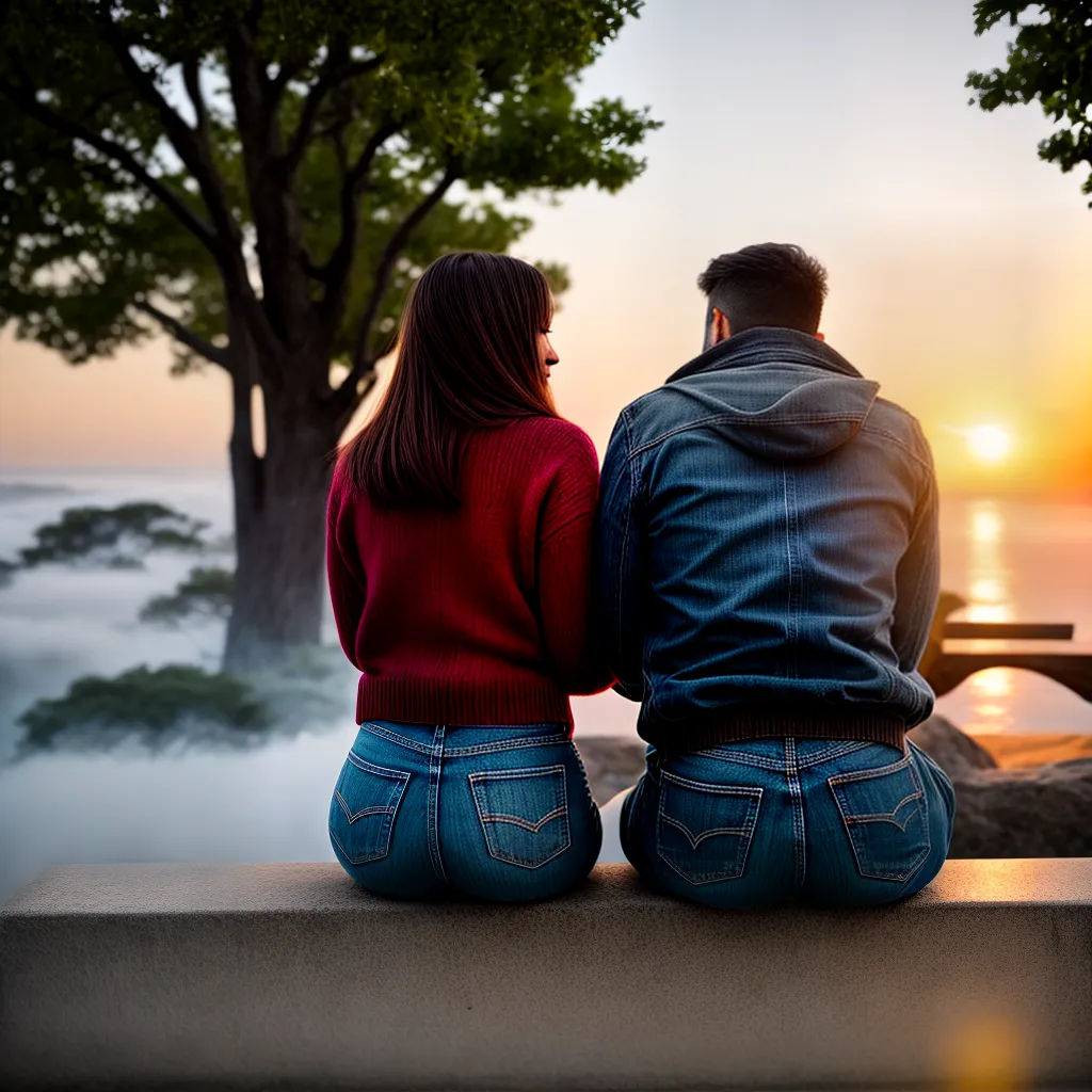 Fotos casal banco por do sol separados